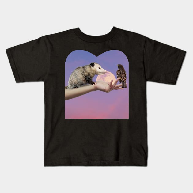 The opossum love Kids T-Shirt by ManifestYDream